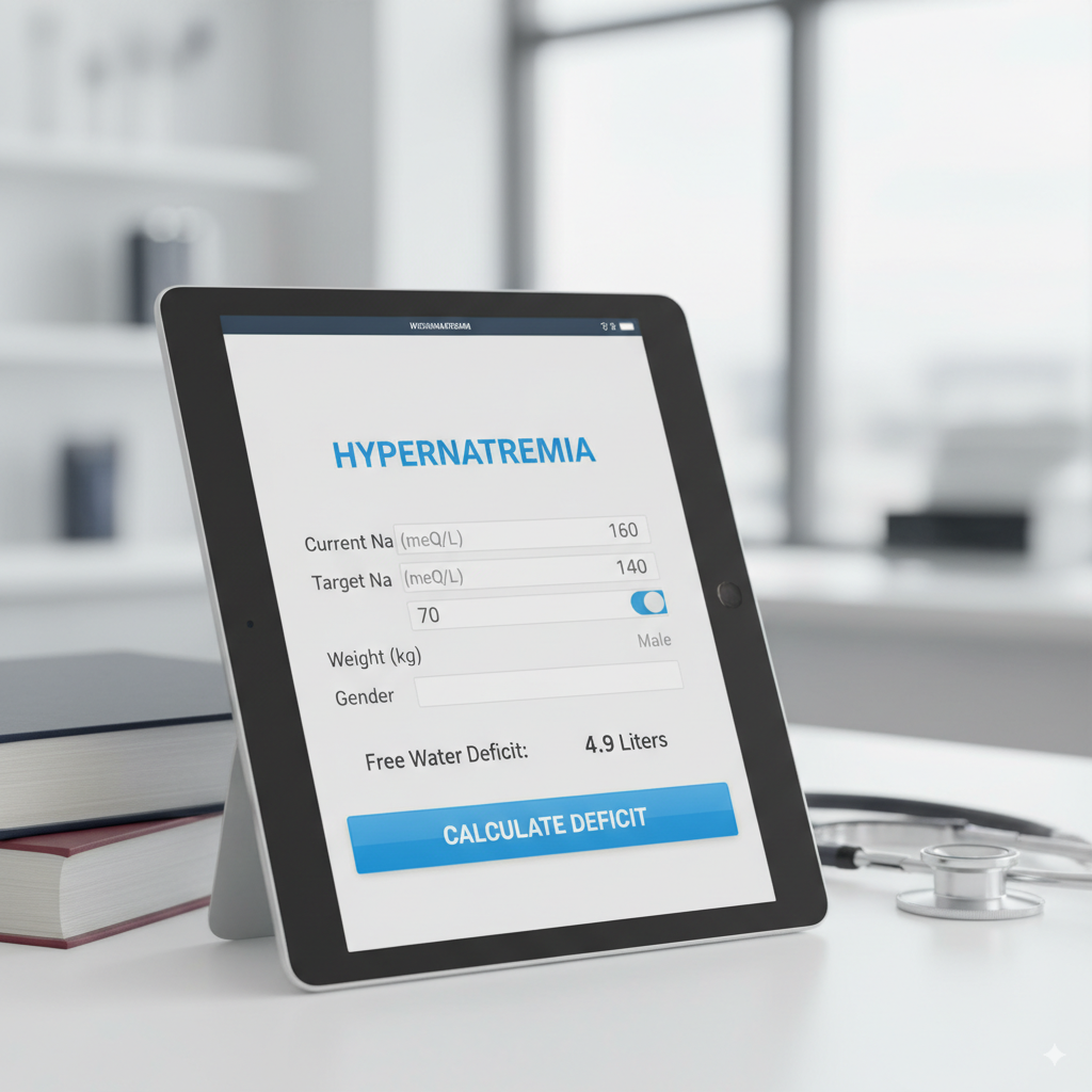 Free Water Deficit Calculator — Hypernatremia